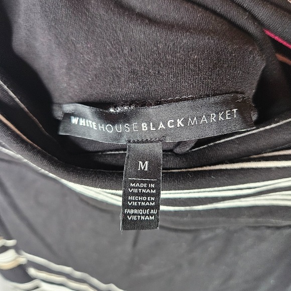 White House Black Market Stylish Bohemian Women's Black Striped Maxi Skirt - M - Picture 2 of 4